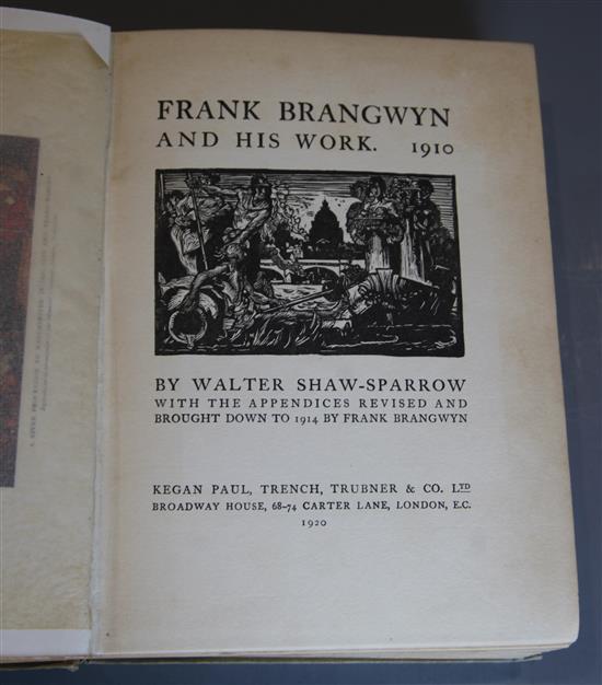 Sparrow, Walter Shaw - Frank Brangwyn and his work, quarto cloth, London 1910 and a Book of Bridges, quarto,